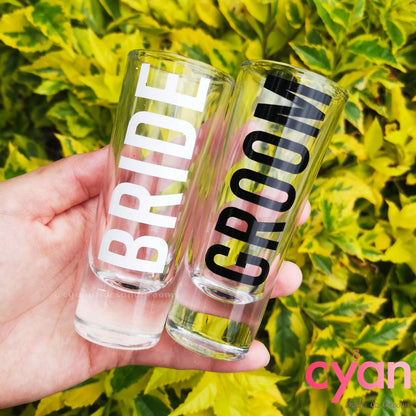 Bride & Groom Shot Glass | 2oz - Cyan Imprint
