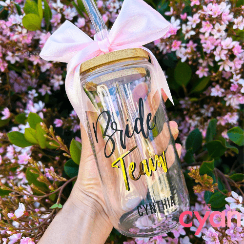 Bride Team Tumbler | 16oz - Cyan Imprint