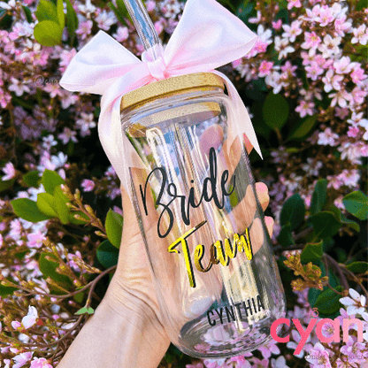 Bride Team Tumbler | 16oz - Cyan Imprint