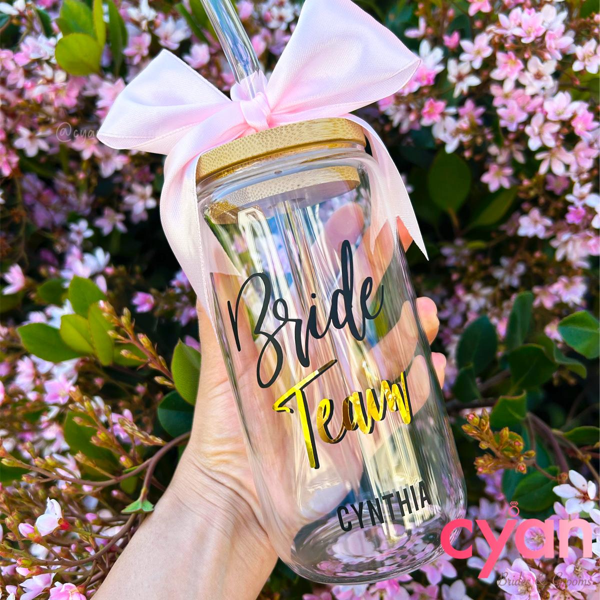 Bride Team Tumbler | 16oz - Cyan Imprint