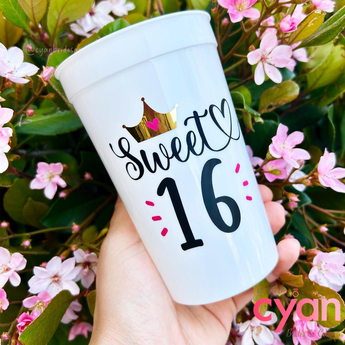 Sweet XV/16 Reusable Cup | 16oz - Cyan Imprint
